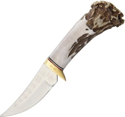 Ken Richardson Knives Small Fixed Knife 3'' 1085HC Steel Blade Deer Antler Handle