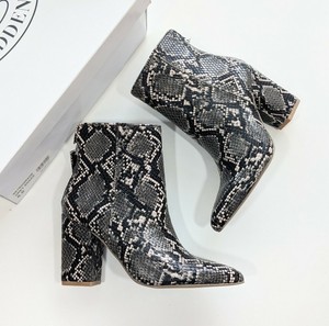 grey snake print boots