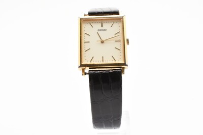 Exc+5】 Vintage SEIKO 5P31-5320 Ivory Gold Men'S Quartz