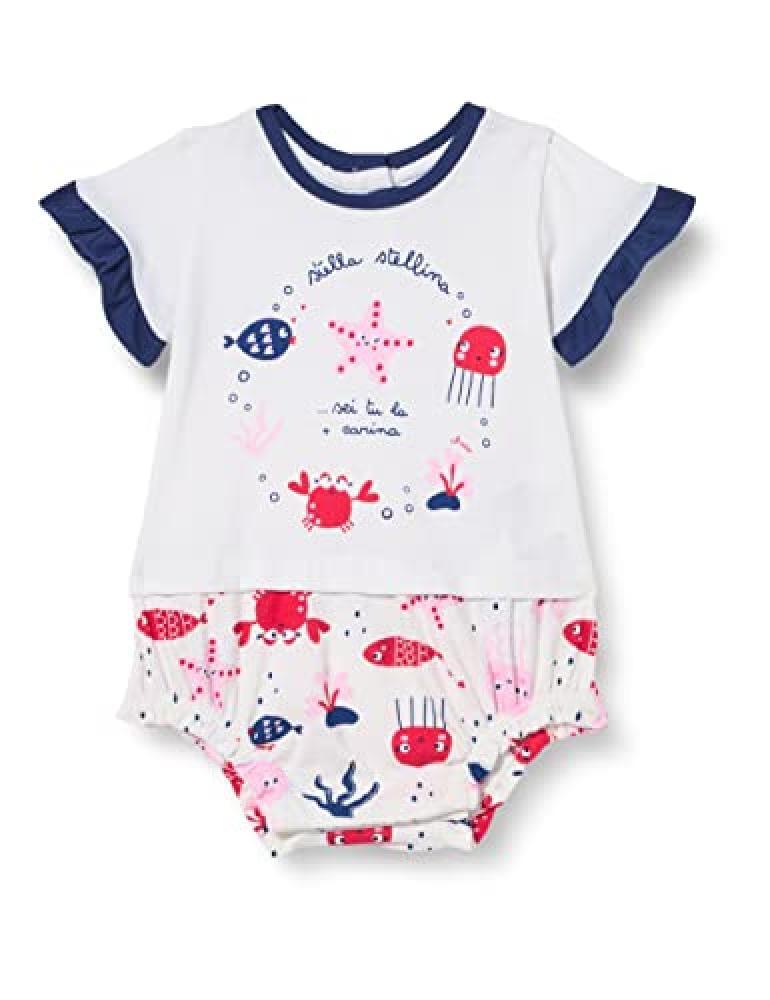 (TG. 3 mesi) Chicco, Pagliaccetto con Maniche Corte, Bimba 0-24, 3 mesi, Bianco