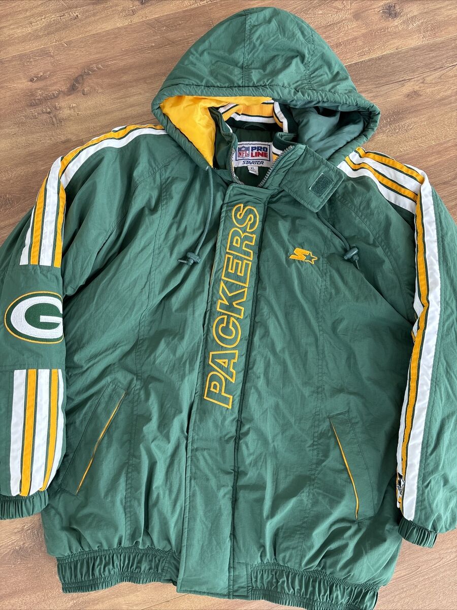 Vtg Green Bay Packers Hooded 90s Starter NFL Football Team Vtg Green Bay Packers Hooded 90s Starter NFL Football Team