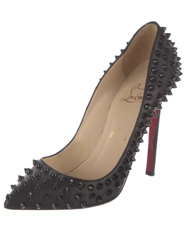 Christian Louboutin Black Studded Accent Heels Pumps Size 5 1 2 35.5