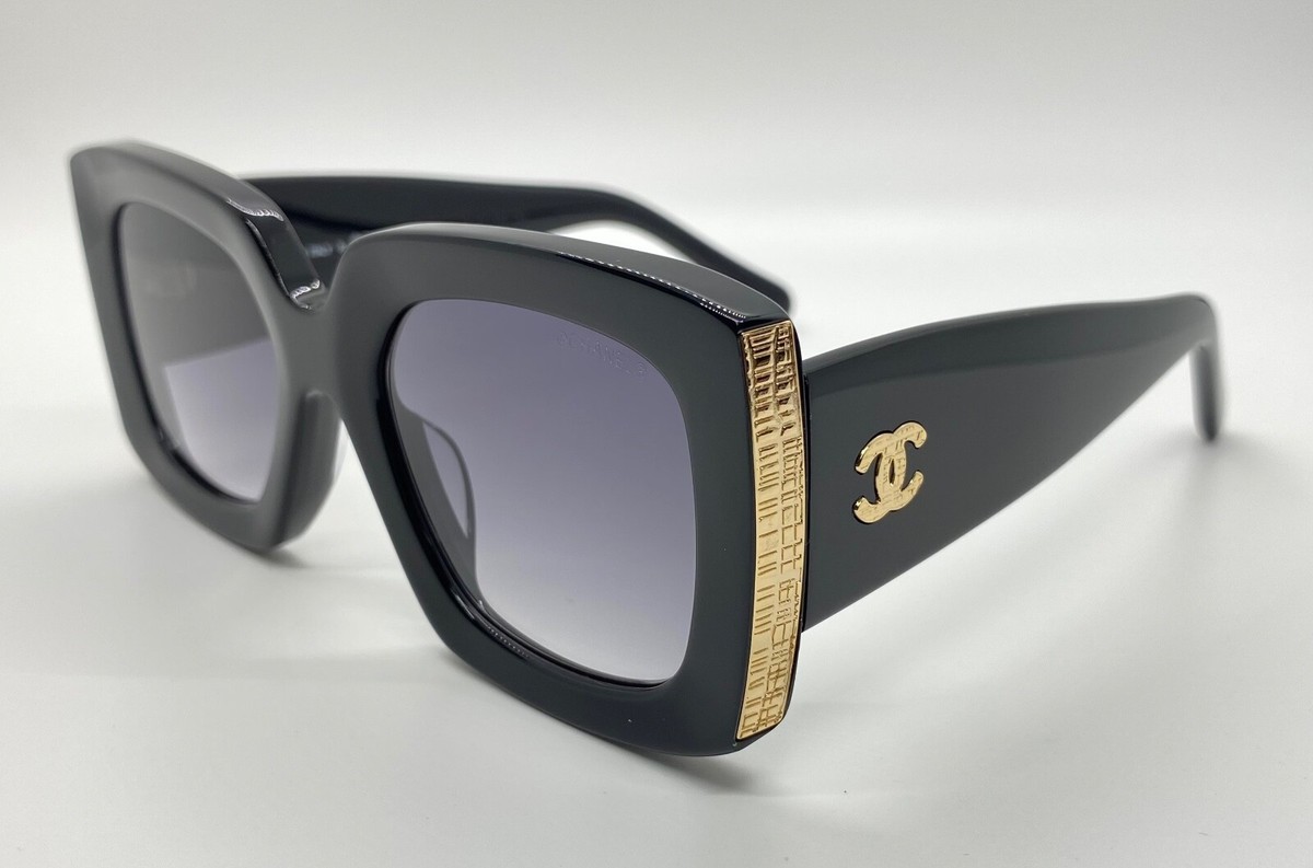 Chanel CH5435 C622/S6, Black/Gold, Grey Gradient Lens Made Chanel CH5435 C622/S6, Black/Gold, Grey Gradient Lens Made