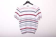 Vintage 70s 80s USA Made Lace Knit Short Sleeve Sweater Top - M/L