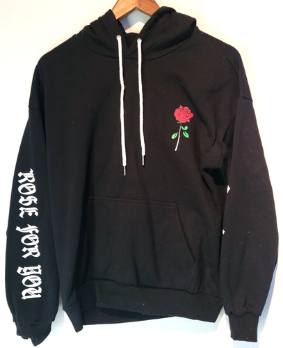 Rose Letter Fleece Kangaroo Pocket 