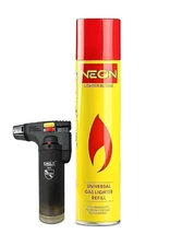 Neon Universal Butane Lighter Gas Fuel Refill +Eagle Windproof Gun Torch Lighter