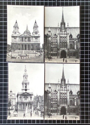 St. Paul's St Mary Cathedral Guildhall RPPC Rotary  Religious Postcard London