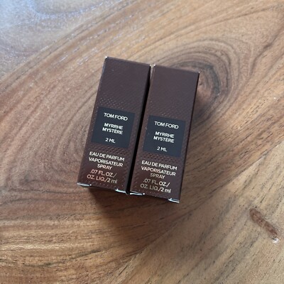 New 2pcs Tom Ford Myrrhe Mystere EAU De Parfum EDP Sample Spray 0.07oz/ 2ml Each