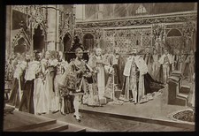 Glass Magic Lantern Slide KING GEORGE V CORONATION THE RECOGNITION 1910 DRAWING 