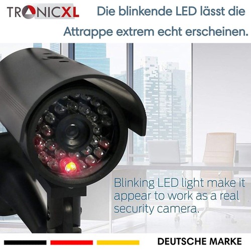 Kamera Dummy Attrappe Überwachungskamera LED CCTV Camera mit / ohne Solar Panel - Afbeelding 20 van 22