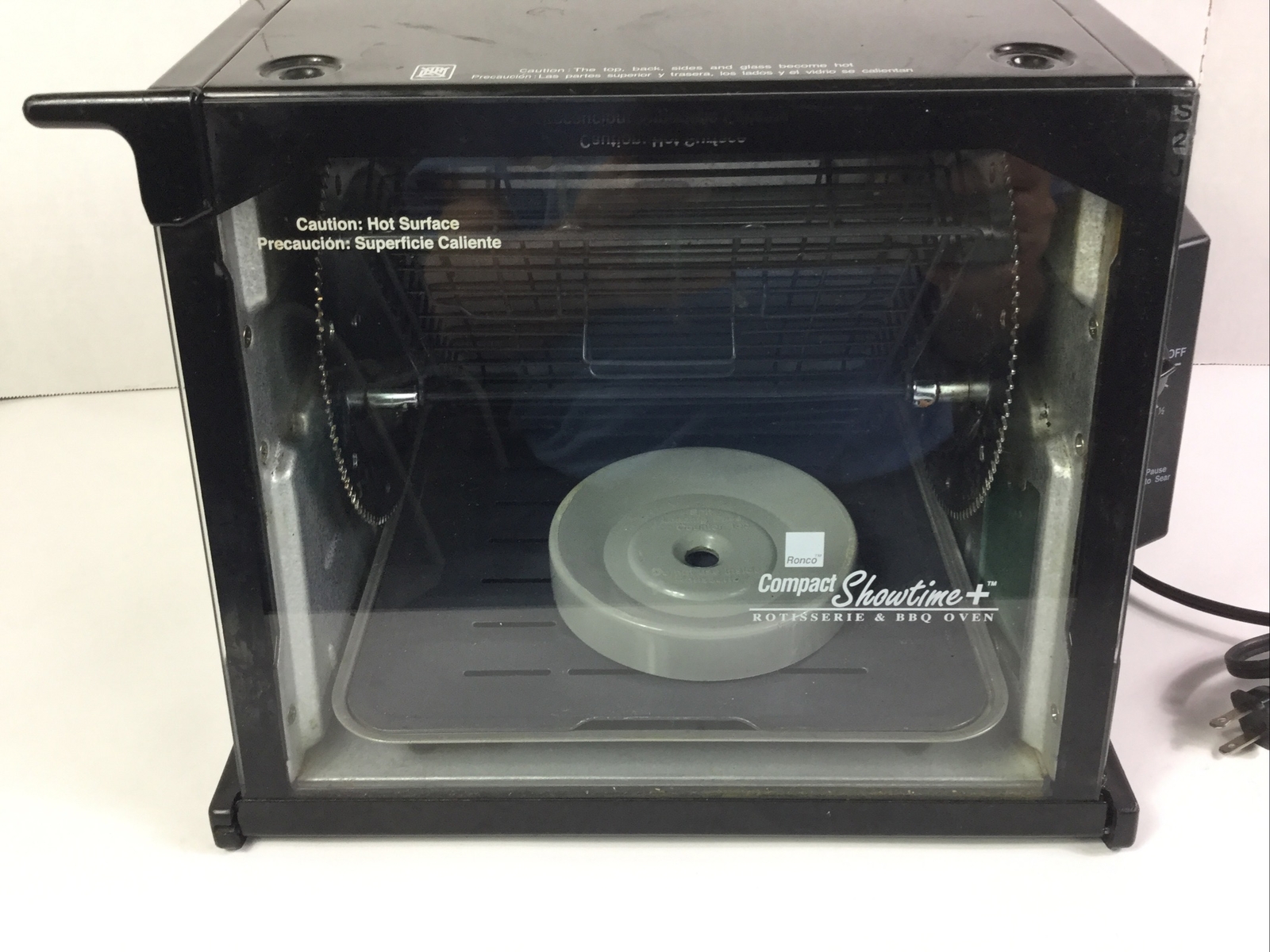 Ronco Compact Showtime Rotisserie Oven Black 3000TB Tested W/ Accessories