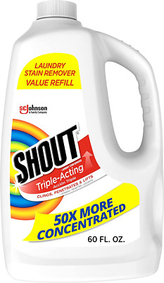 Shout Active Enzyme Laundry Stain Remover Spray, Triple-Acting Formula Clings, P