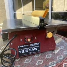 7” Portable Wet Cutting Tile Saw 69231, Chicago Electric Power Tool, Plus Extras