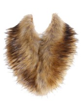 Womens Faux Fur Collar Neck Warmer Scarf Wrap - Natural, One Size