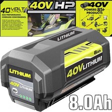 8.0Ah Battery 40 Volt for Ryobi 40V Lithium ION OP40602 OP4030 Battery with LED