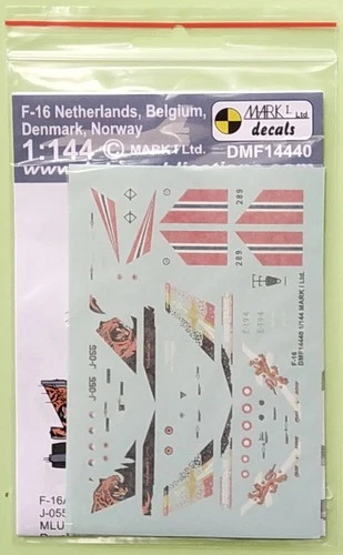 1/144 Decals:  F-16 in service: BE, NL, DK, NO #DMF14440 : MARK1