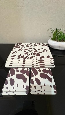 Tischset und Untersetzer mit Kuhmotiv 8er Set Kunstfell Tiermotiv Esstischmatten