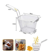 Stainless Steel Mini Fry Baskets Chip Serving Baskets with Handle Deep Fat Fryer