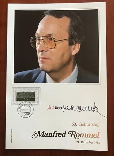 Manfred Rommel autograph 60th birthday 1988