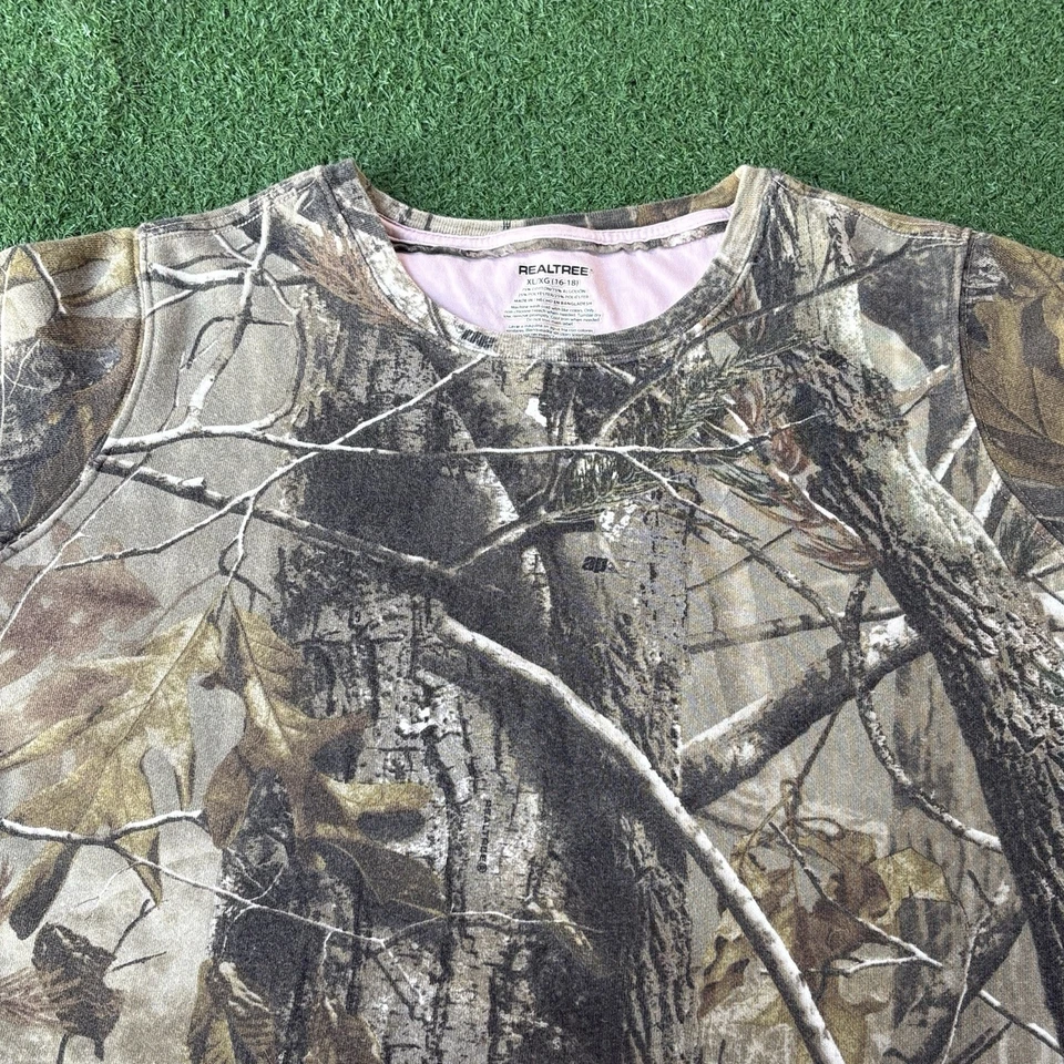 Talla XL-Y2K RealTree Camuflaje Cuello Redondo Sudadera Mujer’s Exterior Caza Foto 3 de 4
