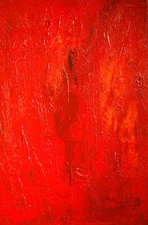 RED FLAME Abstract Modern Original Oil Painting  CANVAS