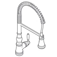 Moen S73104NL Weymouth 1.5 GPM Pre-Rinse Pull Down Kitchen Faucet, Polished Nick
