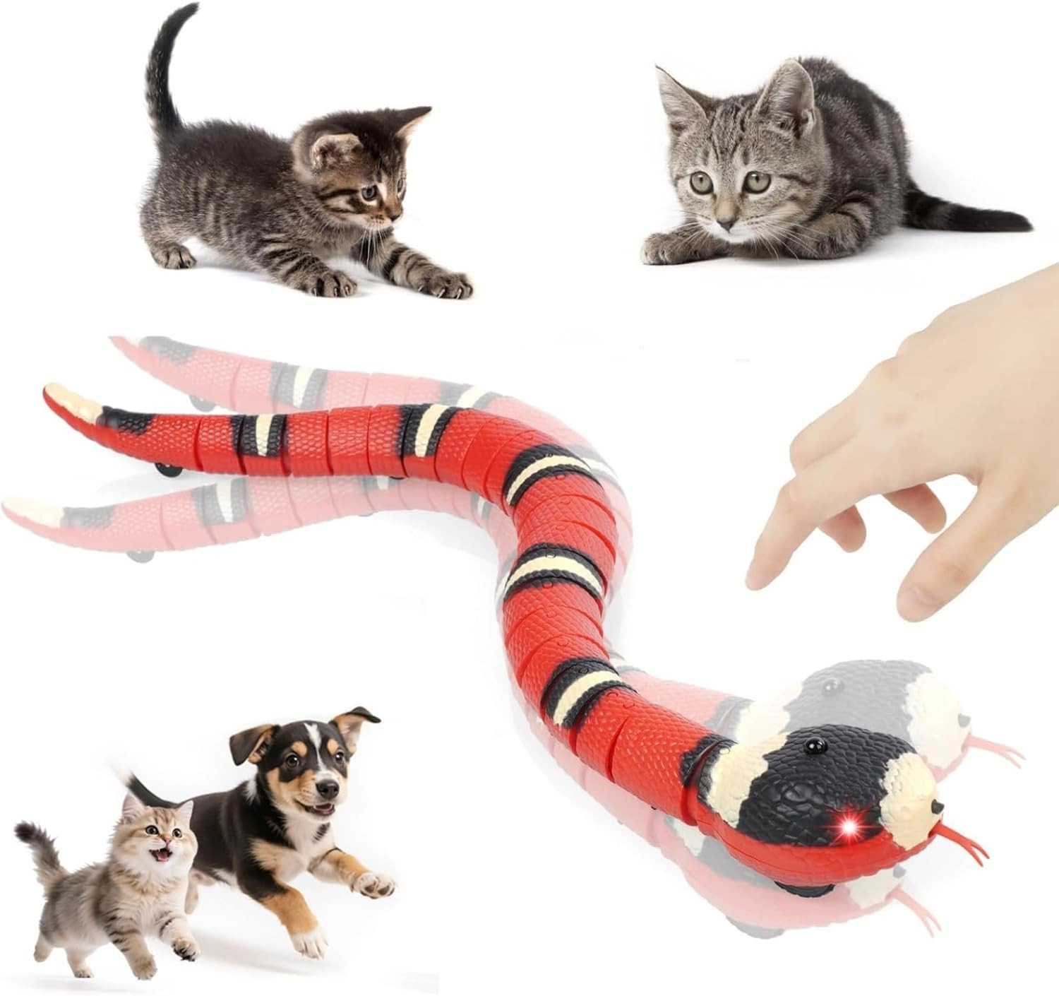 Giocattolo Gatto Serpente Ricaricabile USB - Sensore Smart Anti-Collisione