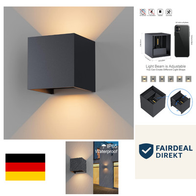 K-Bright LED Wandleuchte 12W 3000K Anthrazit