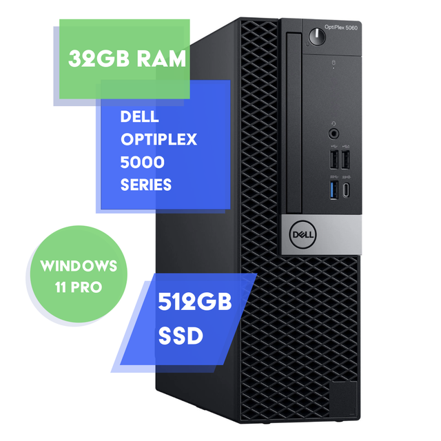 Dell Optiplex Desktop PC Computer - i5 8th Gen | 32GB RAM 512GB SSD | Windows 11