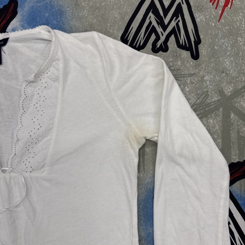 Abercrombie & Fitch Floral Lace Tie Women's L Blouse - Afbeelding 2 van 7
