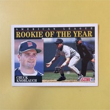 SCORE 1992 Award Winners Chuck Knoblauch #792 Minnesota Twins Baseball