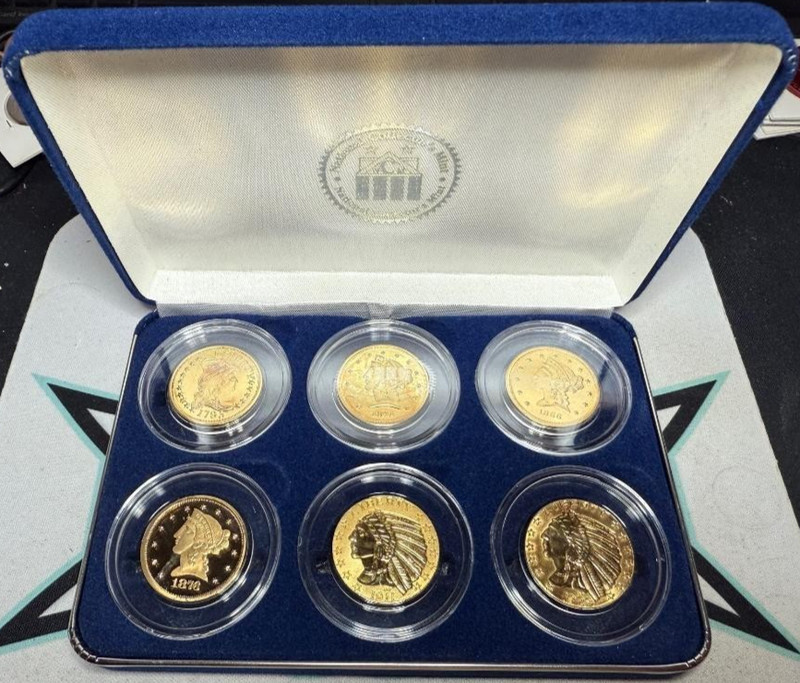 America's Rare Gold 6 Coin Tribute Proof Collection 24kt Clad SKU 19285 IOB - 4