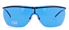 New GIANFRANCO FERRE GFF602/S V4V Black Shield Blue Sunglasses Italy Unisex