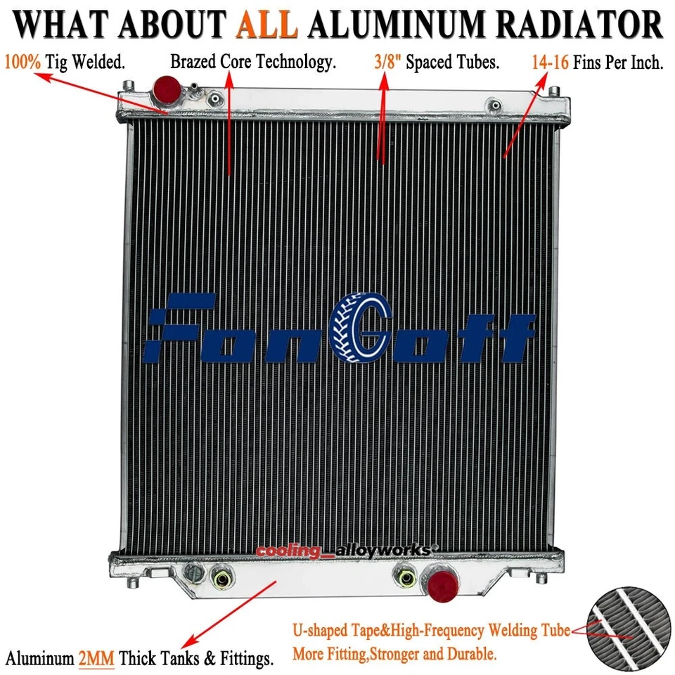 Fit 2003-2007 Ford F250 F350 F450 F550 Powerstroke 6.0L V8 AT Radiator Aluminum. Foto 4 de 4