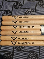 Vater 5A Hickory Drum Sticks Lot 3-Pack Wood Tip Los Angeles New