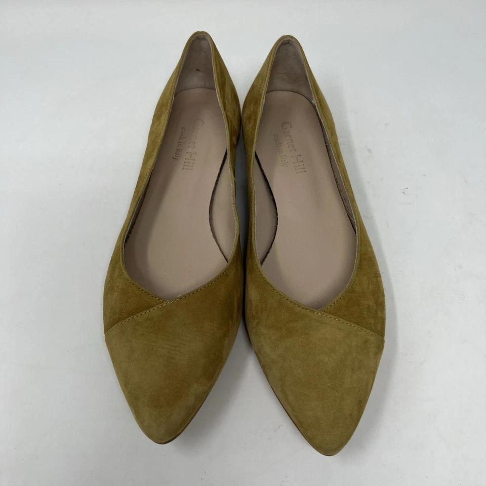 Zapatos planos de ballet Garnet Hill Adrian de cuero tostado punta en punta para mujer talla 6” Foto 4 de 4