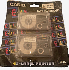 Casio EZ Label Tape Cartridge 9mm Black on White Label Maker Tape Genuine OEM
