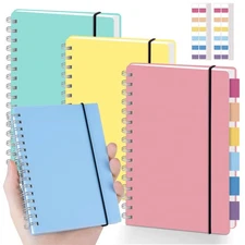 4 Pack Small Spiral Notebooks 3.5 x 5.5 in College Ruled, Mini Spiral Noteboo...