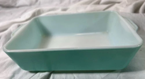 Vtg Pyrex Turquoise 1.5 Qt Rectangle Casserole Dish 0503 NO Lid 9.5' x 7"