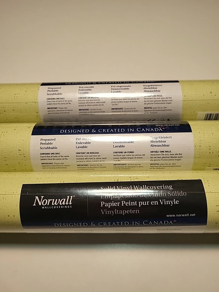 Norwall Wallpaper Rolls 3 Count  Green With Spackling Vinyl Covering NOS Mint - Image 3 of 4