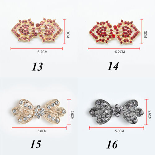 1pc Women Shiny Rhinestone Frog Button Cape Shawl Cloak Clasp Collar Fastener - Picture 8 of 15