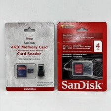 SanDisk 4GB Memory Card Lot Of 2 Micro SDHC SD Mobile Card Reader Verizon Mate