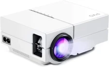 Vamvo L4500 White Portable 720P Full HD Home Theatre Video Projector w/2 screens