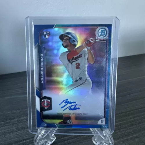 2015 BYRON BUXTON BOWMAN CHROME ROOKIE AUTOGRAPH #BCAR-BB BLUE REFRACTOR 149/150