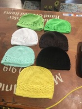 LOT OF 7 BABY CROCHET BEANIE HATS NEW