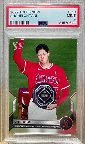 SHOHEI OHTANI * PSA 9 * 2022 TOPPS NOW RECEIVES AL MVP AWARD CARD #160 WBC JAPAN