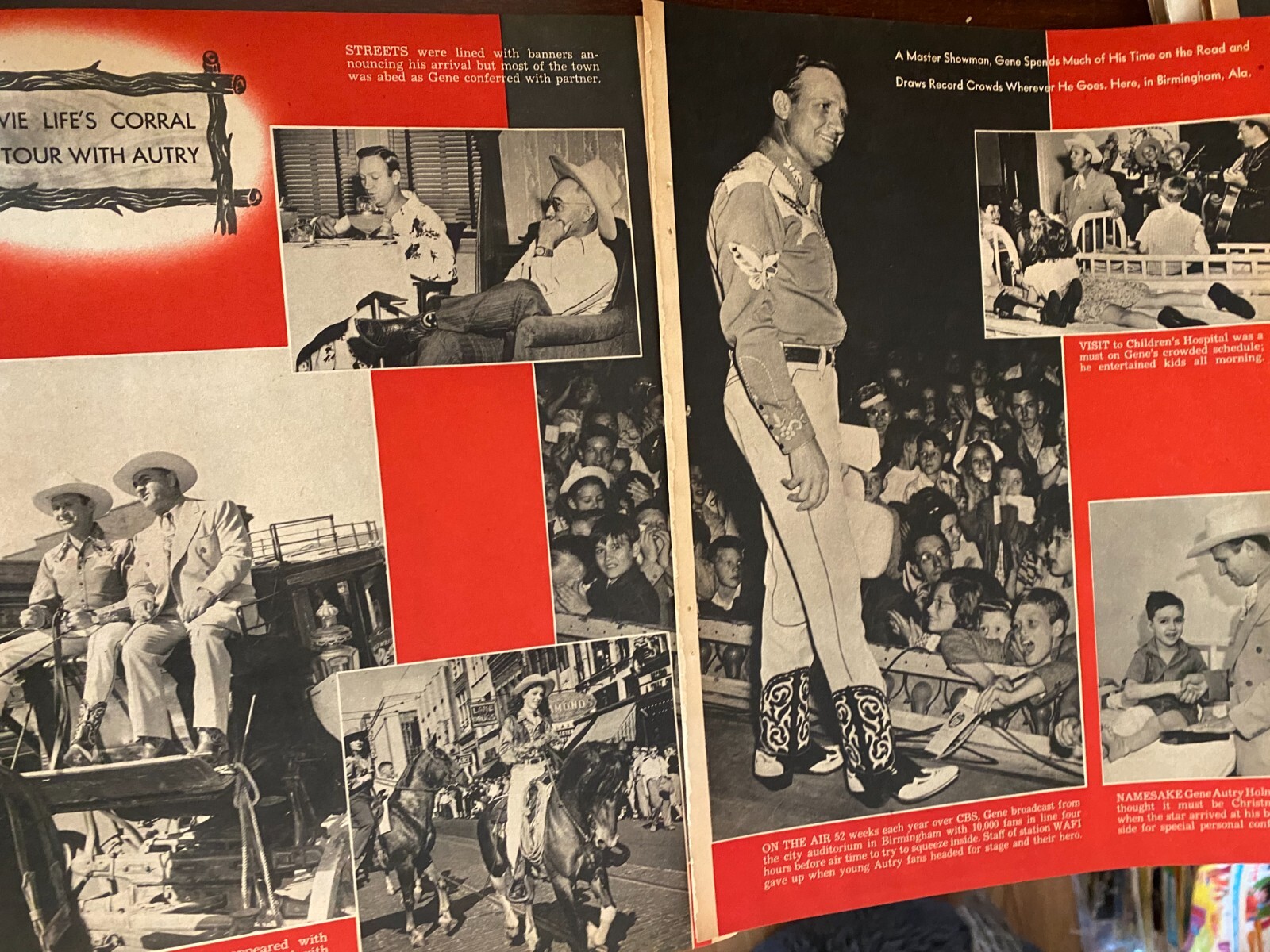 Gene Autry, Three Page Vintage Clipping, a