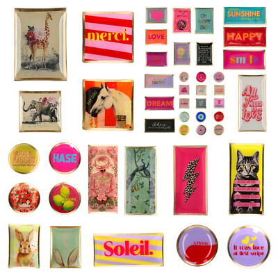 Love Plates Teller Schale Ablage Glasteller Deko Tischdeko bunt Schmuck Kekse