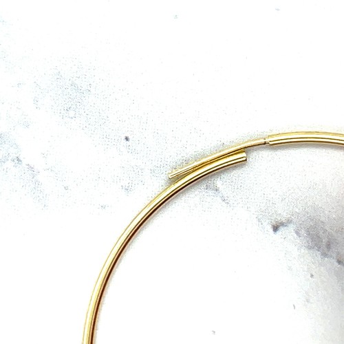 14K Gelbgold 35 mm dünn poliert endlos durchgehender Ohrring, 1,2 mm dick - Bild 7 von 10