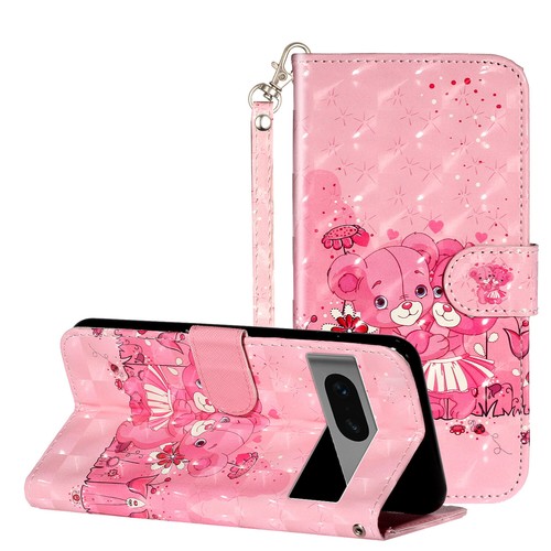 For Google Pixel 8 7A 6 3D Painted PU Leather Flip Wallet Stand Phone Case Cover - Picture 12 of 22